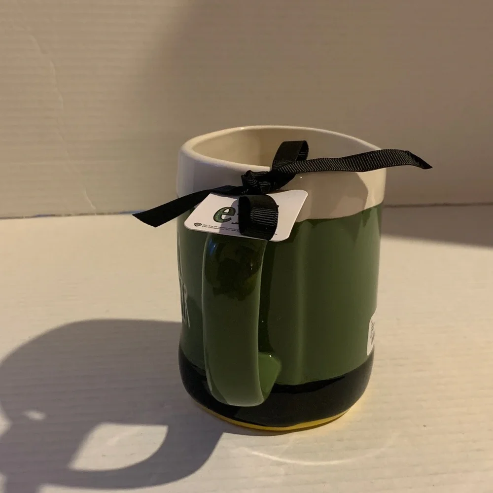 Rae Dunn Green Elf Mug with Black Ribbon Christmas NEW - Picture 2 of 4